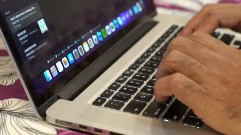 Typing on Laptop with a closeup view Stock Footage 272755379