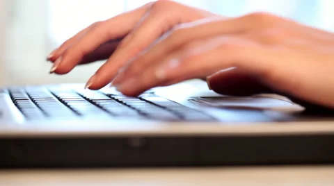 Typing on laptop computer Stock Footage 41610635