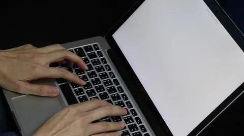 Typing on Laptop computer Stock Footage 56250477