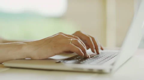 Typing on laptop computer Video stock 66060198