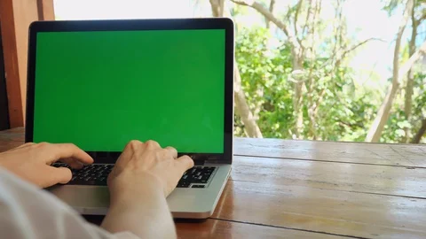 Typing on laptop computer keyboard Stock Footage 129003880