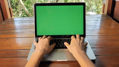 Typing on laptop computer keyboard Stock Footage 129003992