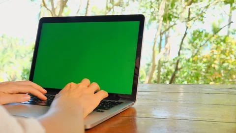 Typing on laptop computer keyboard Stock Footage 129004367