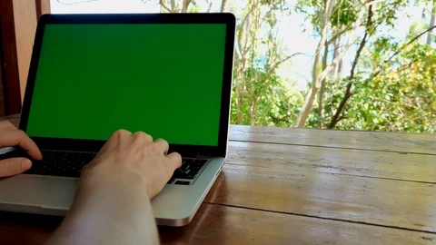 Typing on laptop computer keyboard Stock Footage 129006089