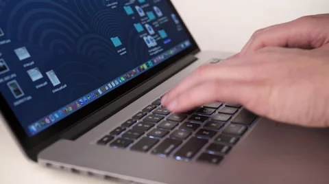Typing on a laptop computer keyboard HD Stock Footage 48021991