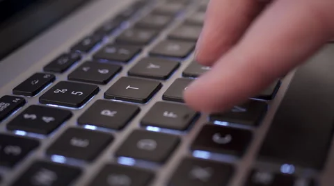 Typing on a laptop computer keyboard HD Stock Footage 48024292