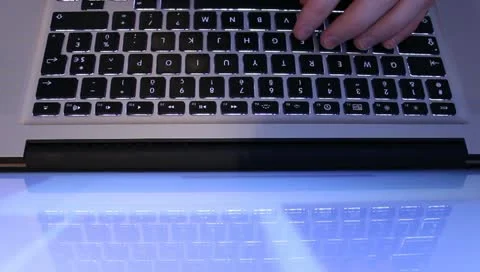 Typing on laptop Video stock 11242338