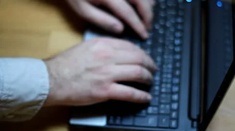 Typing on the laptop Video stock 20521506