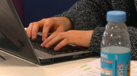 Typing on a laptop Stock Footage 25859503