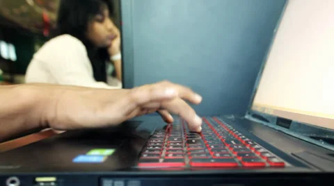 Typing on Laptop Stock Footage 39820767