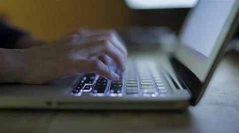 Typing on laptop. Video stock 48150600