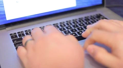 Typing on a laptop Stock Footage 53246488