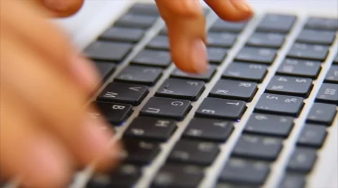 Typing On A laptop Stock Footage 53866988