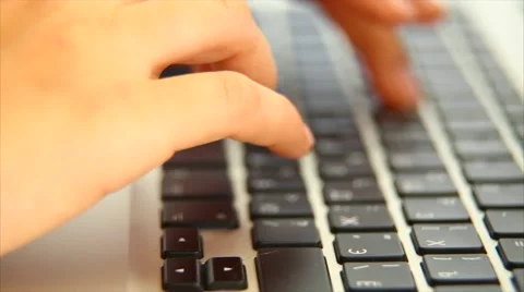 Typing On A laptop Stock Footage 53866993