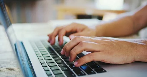 Typing on Laptop Stock Footage 81258700