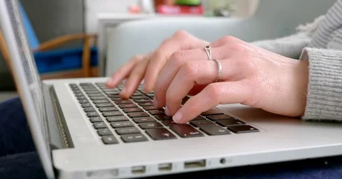 Typing on laptop Video stock 81485306