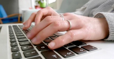 Typing on laptop Video stock 81485578