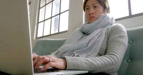 Typing on laptop Video stock 81485706