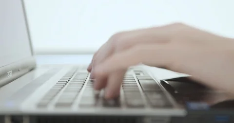 Typing on a laptop Stock Footage 87615348