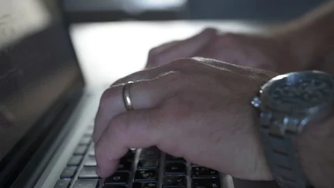 Typing on laptop Stock Footage 122128018