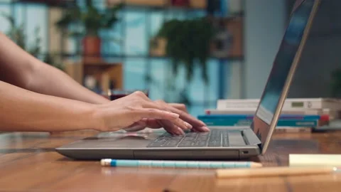 Typing on laptop Stock Footage 137226124