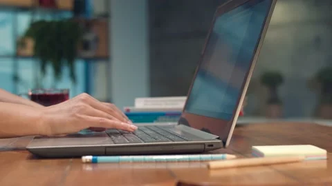 Typing on laptop Stock Footage 137226173