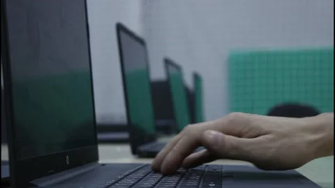 Typing on laptop Video stock 145210402