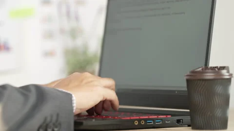 Typing on laptop Video stock 153820517