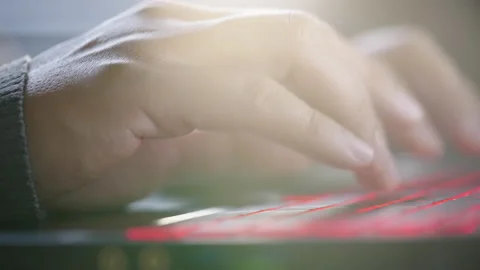 Typing on a laptop Stock-Footage 164421430