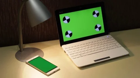 Typing On Laptop Green Screen Stock Footage 70508208