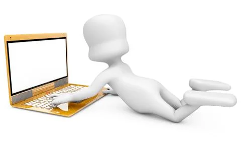 Typing on laptop Stock Illustration