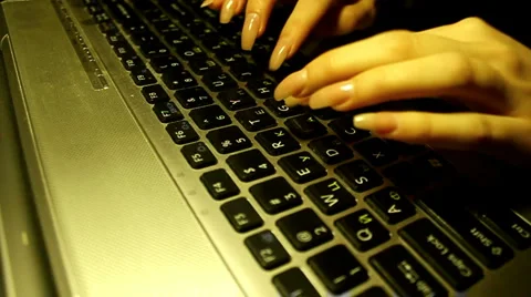Typing on laptop keyboard Stock Footage 948185