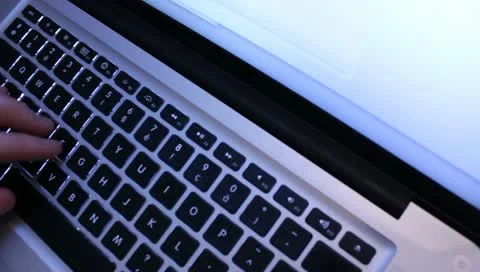 Typing on laptop keyboard Video stock 11242273