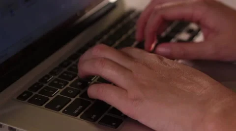 Typing on a laptop keyboard Stock Footage 43817909