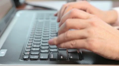 Typing on laptop keyboard Stock Footage 44668386