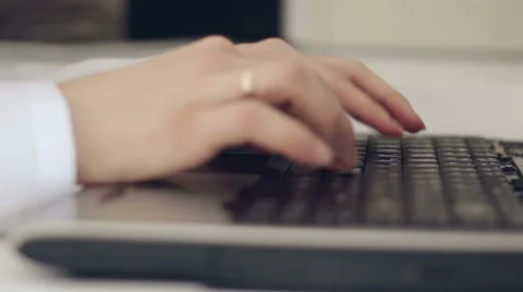 Typing On Laptop Keyboard Stock Footage 46510352