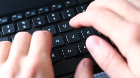 Typing on laptop keyboard Stock Footage 46974617