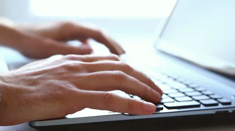 Typing on laptop keyboard Stock Footage 46974774