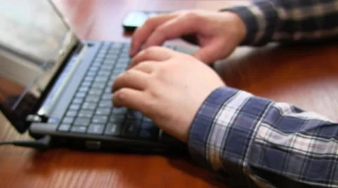 Typing On A Laptop Keyboard Stock Footage 48441002