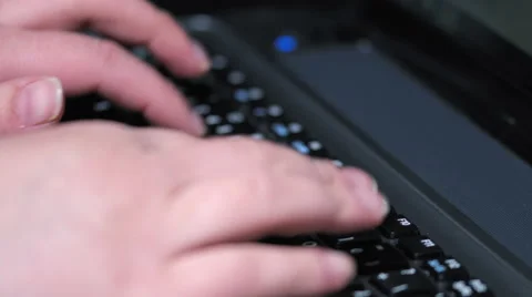 Typing on a laptop keyboard Stock Footage 50090947