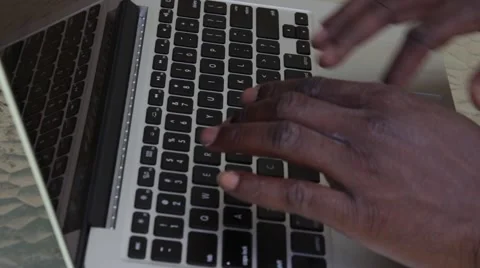 Typing on Laptop Keyboard Stock Footage 50696173