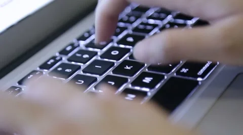 Typing on laptop keyboard Stock Footage 52972255
