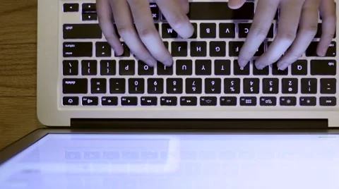 Typing on laptop keyboard Stock Footage 52972257