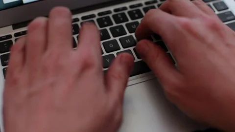 Typing On Laptop Keyboard Stock-Footage 73362246
