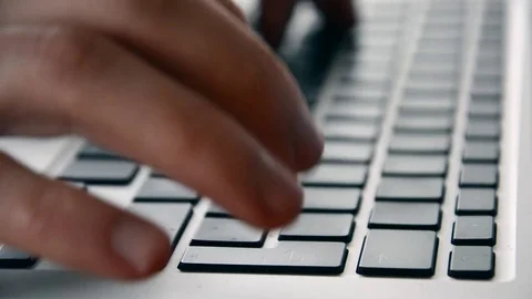 Typing on a laptop keyboard Video stock 81504614
