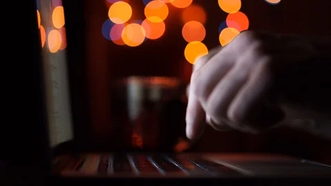 Typing on a laptop keyboard Video stock 89274412
