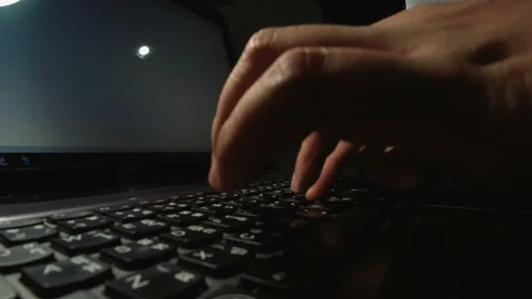 Typing On A Laptop Keyboard Stock Footage 116492914