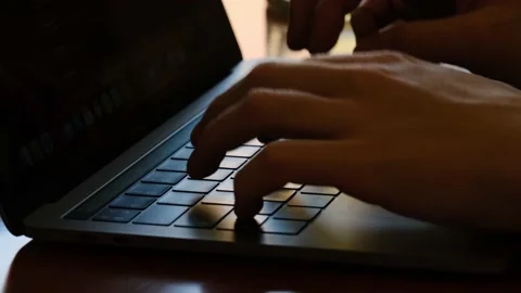 Typing On The Laptop Keyboard Stock Footage 154167181