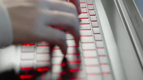 Typing on a laptop keyboard Stock-Footage 164317636