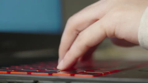 Typing on a laptop keyboard Stock-Footage 164317910